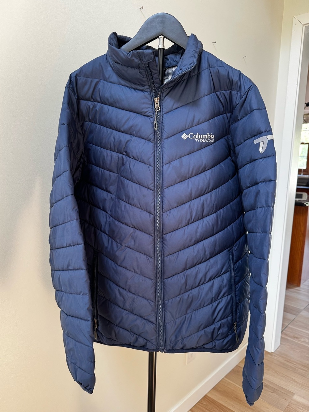 Columbia Titanium Omni-Heat Puffer Jacket Blue Full Zip Outdoor Men’s Medium
